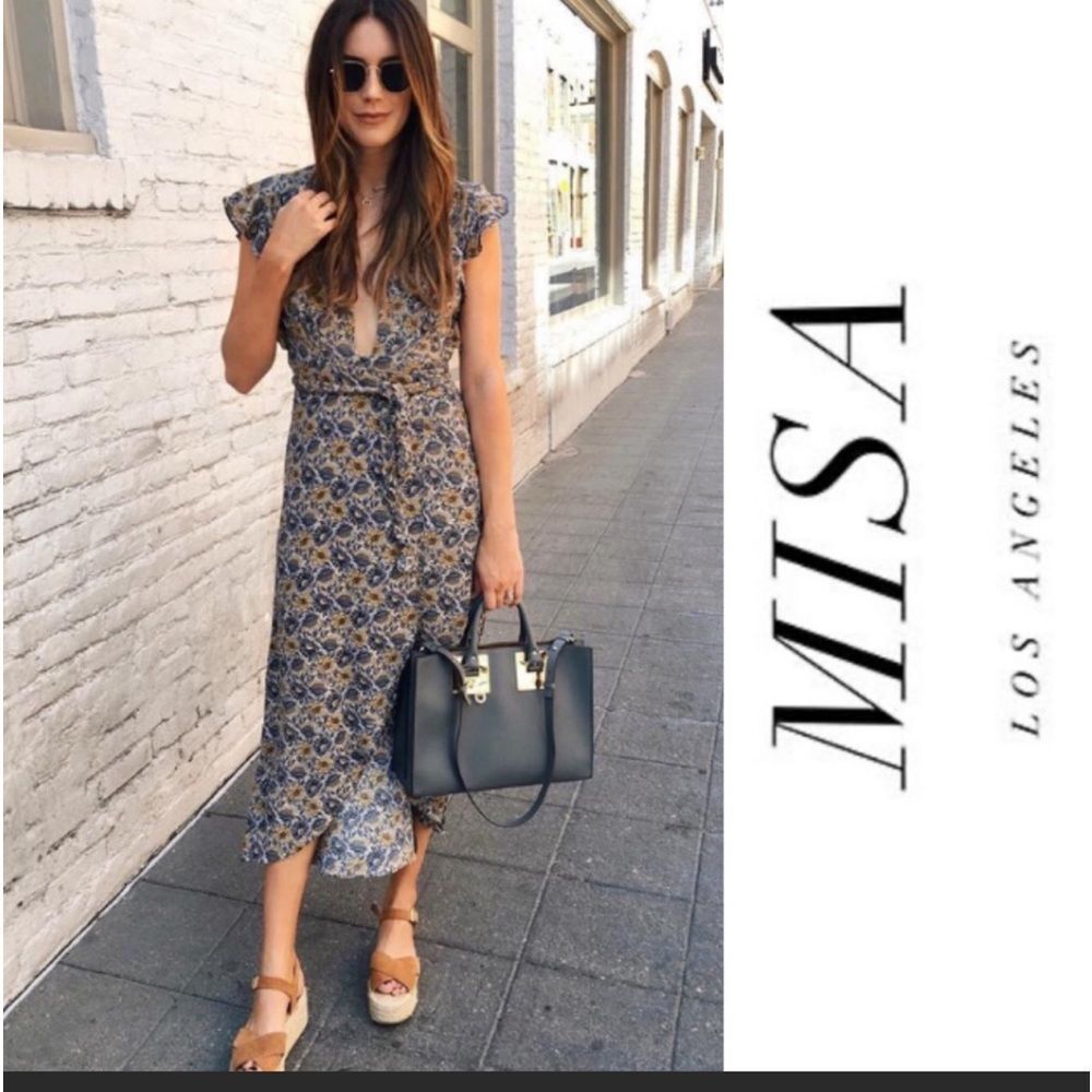 MISA Los Angeles wrap floral dress
